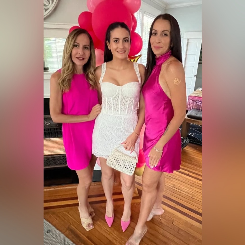 Aqua White Lace Corset Top and Skirt Set